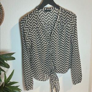 Chevron Black and White Women's Top